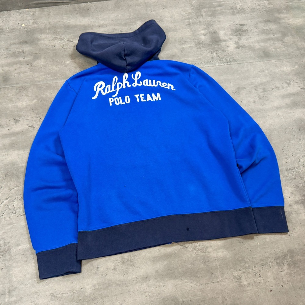 VIntage VTG Y2K 2000's 00's Polo Ralph Lauren Polo Team Blue Zip Up Hoodie